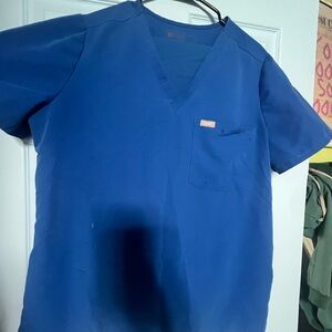 Figs scrubs, caterina one pocket top XL, Livingston bottoms XL, Royal Blue